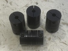 Lot Of 4  1/4" x 1/4" Flexible Shaft Coupling Ballscrew Clamp Style Coupler