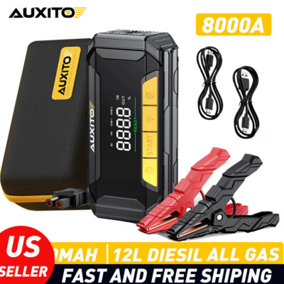 Jumpstarter 12V Voor Auto - 20.000 MAh - 4-in-1 Starthulp Met Powerbank Led Zaklamp En Sos Noodlicht In Opbergkoffer Vivid Green