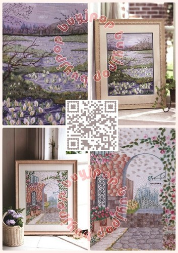 SC Out Of Print Japanese Embroidery Craft Pattern Book Picturesque Garden - Picture 5 of 8