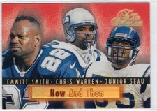 1997 FLAIR THEN AND NOW EMMITT SMITH JUNIOR SEAU RARE MINT DALLAS COWBOYS