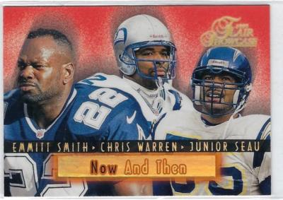 1997 FLAIR THEN AND NOW EMMITT SMITH JUNIOR SEAU RARE MINT DALLAS COWBOYS