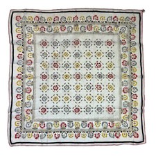 Womens Vintage Cottage Floral Scarf Made Japan 1960s Boho Square Festival Hippie