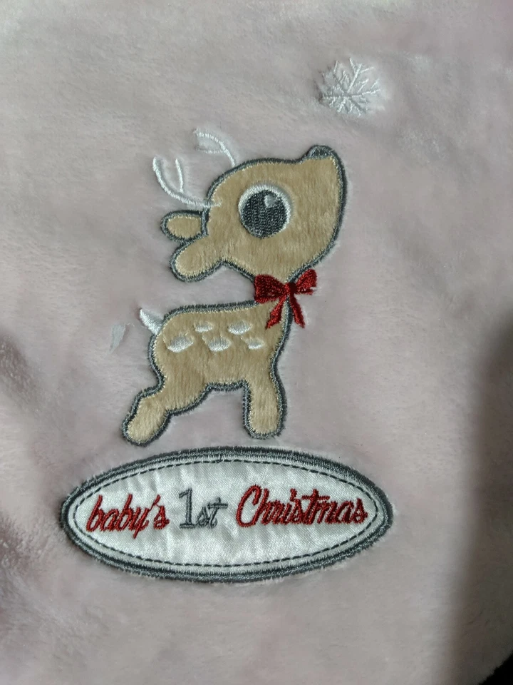 Mantas de bebé 1ª Navidad niña y más allá rosa esponjoso pañal para bebé talla 0-3 Foto 4 de 4