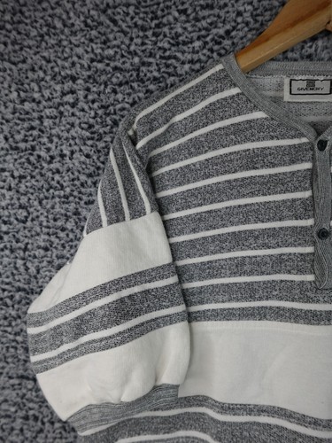 Vtg Givenchy Men's Striped Short Sleeve Crewneck Sweatshirt Gray Size L Casual - Picture 2 of 17
