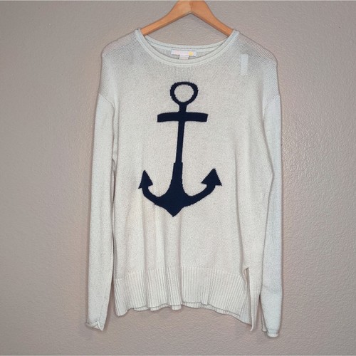 C&C California Blue Anchor Navy Nautical Wool Knit Sweater - Picture 2 of 13