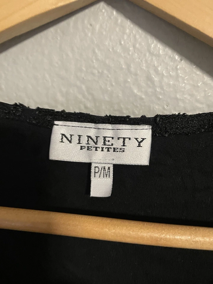 Top de mujer vintage pequeño mediano negro floral terciopelo Burnout elástico caprichoso Foto 3 de 4