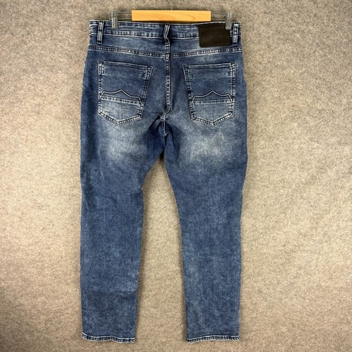 Pantalones de mezclilla 883 Police para hombre W34 L28 azules cortos súper sónicos regulares desgastados - Imagen 2 de 16