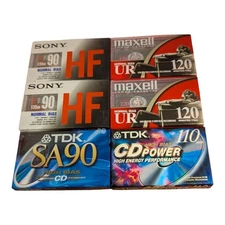 Lot of 6 Sealed Mix of NEW Blank Cassette Tapes Maxell Sony TDK G