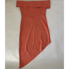 PrettyLittleThing Dress Women 8 Coral Orange Bodycon Party Club Beach Sexy Dance