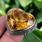 Citrine Silver Ring 925 Sterling Silver Ring Handmade Gemstone Ring Women's Ring