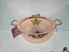 Ruffoni Historia Hammered Copper Tin-Lined Chef Braiser 3-1/2qt Acorn Knob NWT