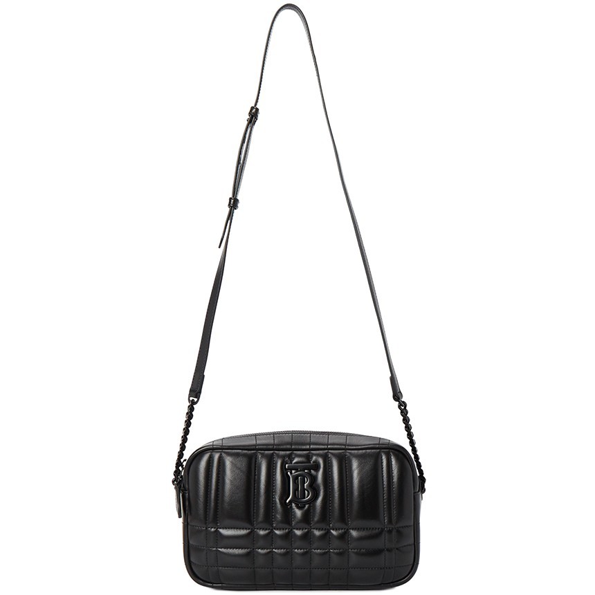 Authentic NEW BURBERRY UNI Women's Black Small LOLA CAMERA Crossbody Leather Bag
