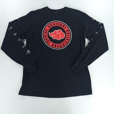 Naruto Akatsuki Shinobi Organization Long Sleeve Shirt Mens M Ripple Junction