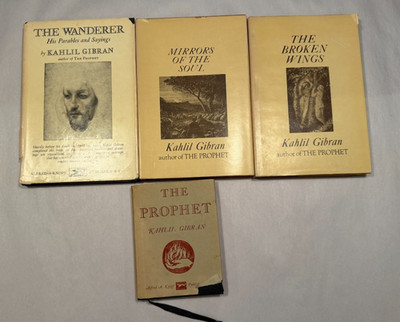 Lot of 4 Kahlil Gibran Books - The Prophet,Wanderer,Mirrors,Broken Wings