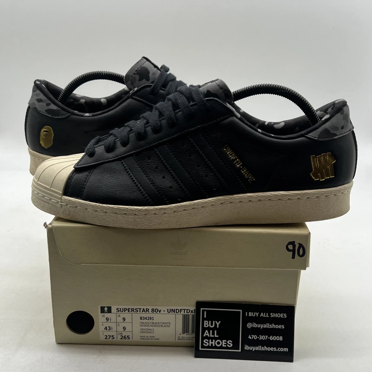 Las mejores ofertas en adidas Undefeated x A Bathing Ape x Superstars 80v  Black | eBay
