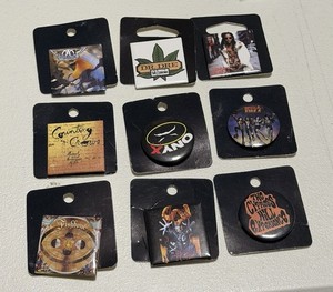 Lot of 9 Random Vintage Music 1.5in Pins *Read Description *