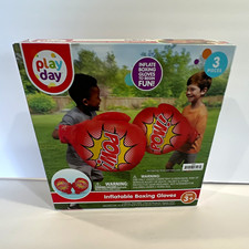 Play Day Inflatable Boxing Gloves 3-Piece Set, Ages 3  3-4 Years Red