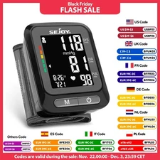 Sejoy Fully Automatic Wrist Blood Pressure Monitor BP monitor LED Sphygmomanom D