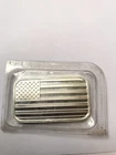 1 Ounce .999 Fine  Silver  American Flag  Bar Sealed