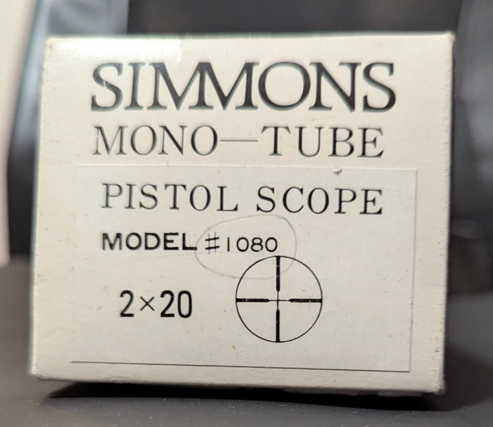 Mira para pistola Simmons 2x20 brillante nueva en caja, retícula dúplex, modelo #1080 Foto 2 de 2