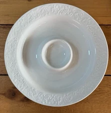 Vintage White Veggie Tray, Chip And Dip Plate