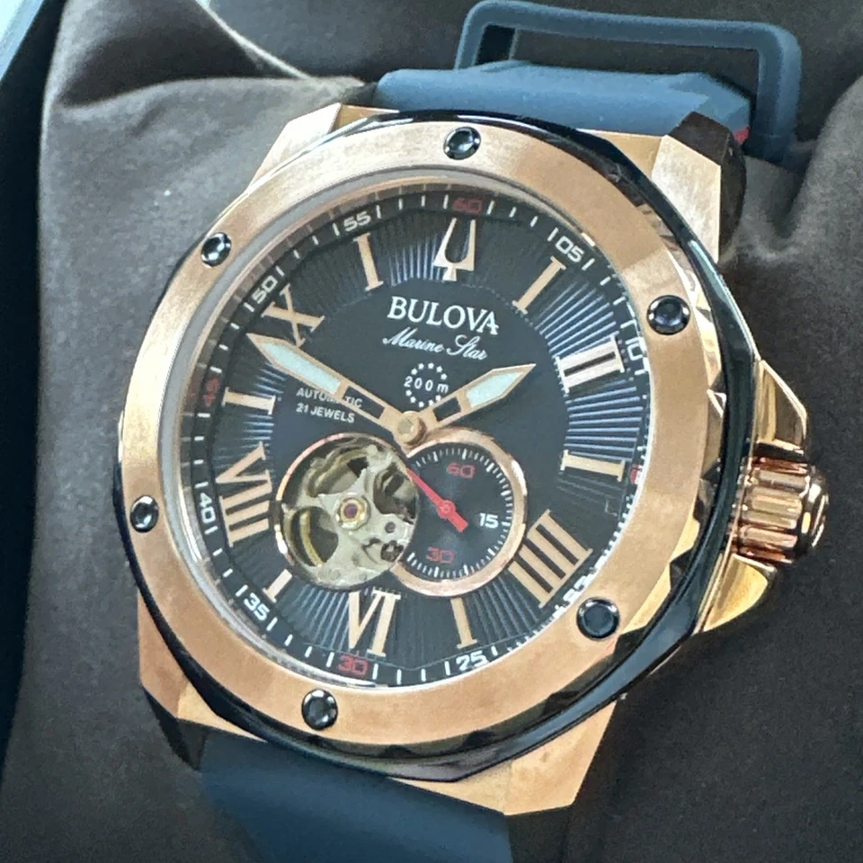 Bulova Marine Star Automatic Blue Dial Men's Watch 98A227 - Image 3 of 4