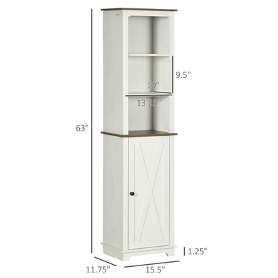 Bathroom Cabinet Triple Set of Shelves Paired with Hidden Storage