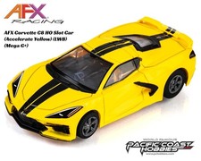 AFX Corvette C8 HO Slot Car Accelerate Yellow  LWB  Mega G 