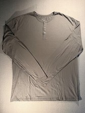 True Classic Long Sleeve Henley Shirt in Gray