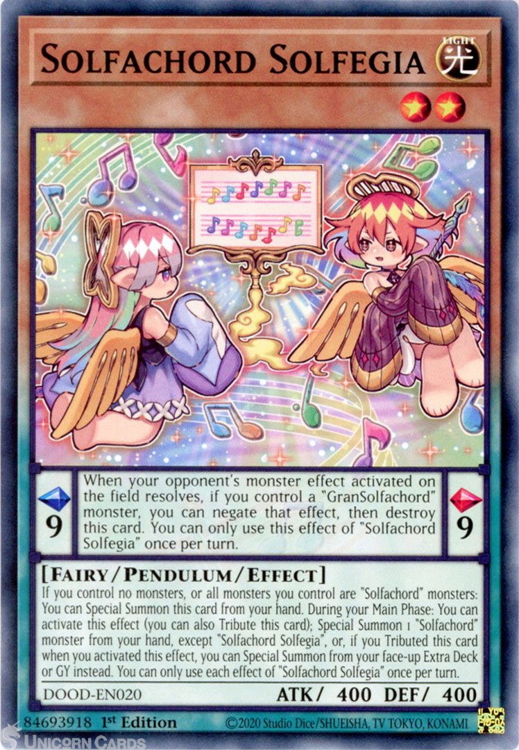 DOOD-EN020 Solfachord Solfegia : Common 1st Edition Mint YuGiOh Card