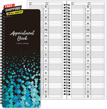 Salon Appointment Book - 11.5" X 4.7", 2 Columns, Undated, 6 AM - 9 PM