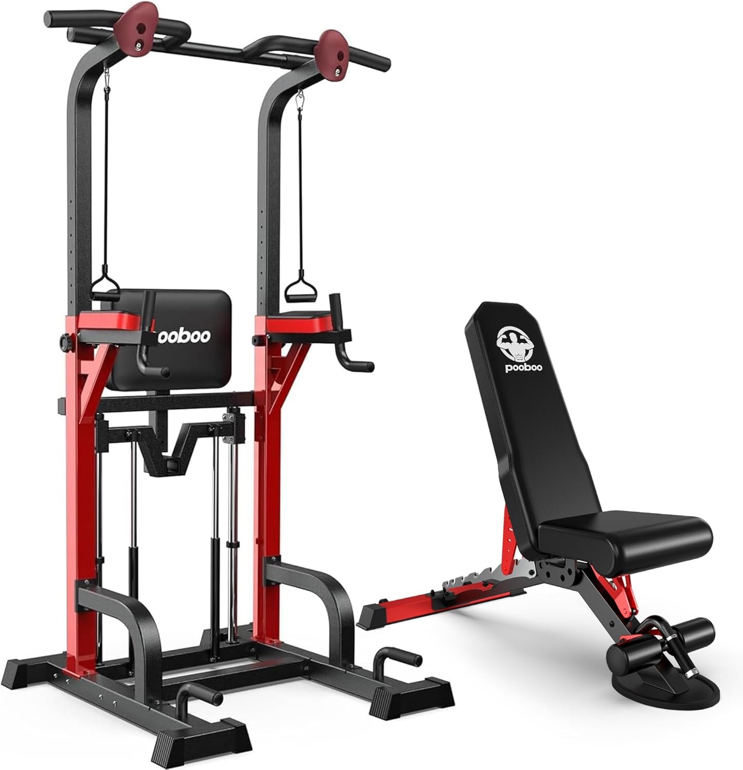 Power Tower Dip Station Pull Up Bar Fitness Home Gym Workout Strength Training