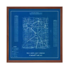 Old Map of Elkhart County, IN 1936 - Vintage Indiana Art