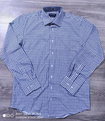 #ad Nautica Dress Shirt Adult Medium Blue 15 15.5 32 33 Slim Fit Work Uniform Mens $17.97