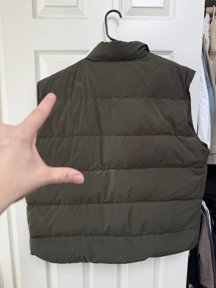 Cabela's Premium Goose Down Puffer Vest Mens XL Olive Green Outdoor Layering - Image 4 of 4
