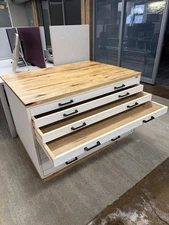 Vintage Mayline Flat Files flatfile 10 Drawers-With Top & Base map art cabinet