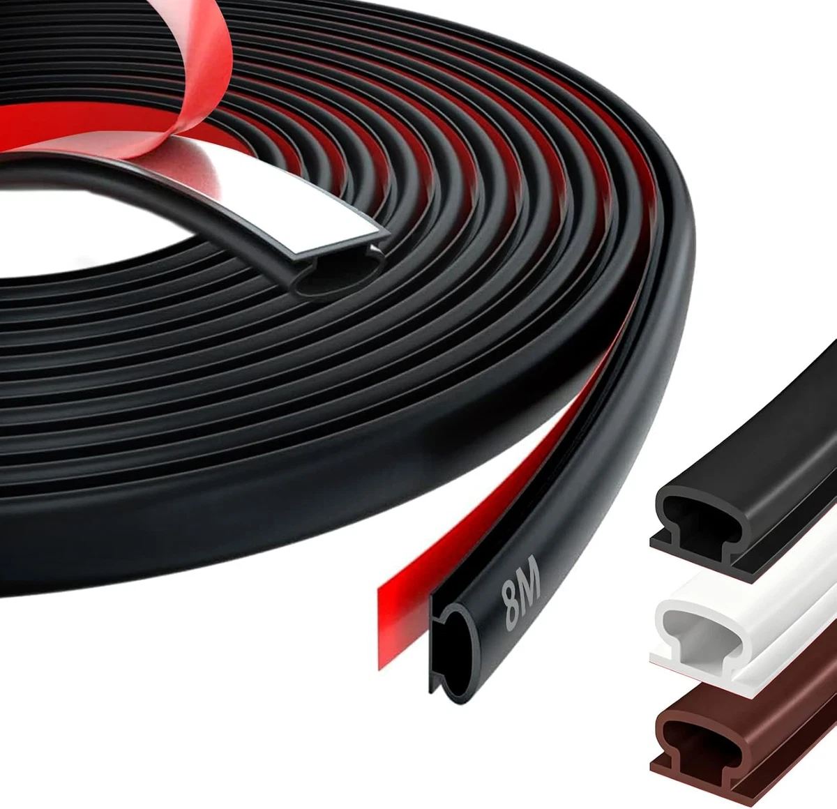 Guarnizione Autoadesiva Per Porte - Paraspifferi In Silicone 2m, Antivento, Antifreddo, Isolamento Acustico, Bianco