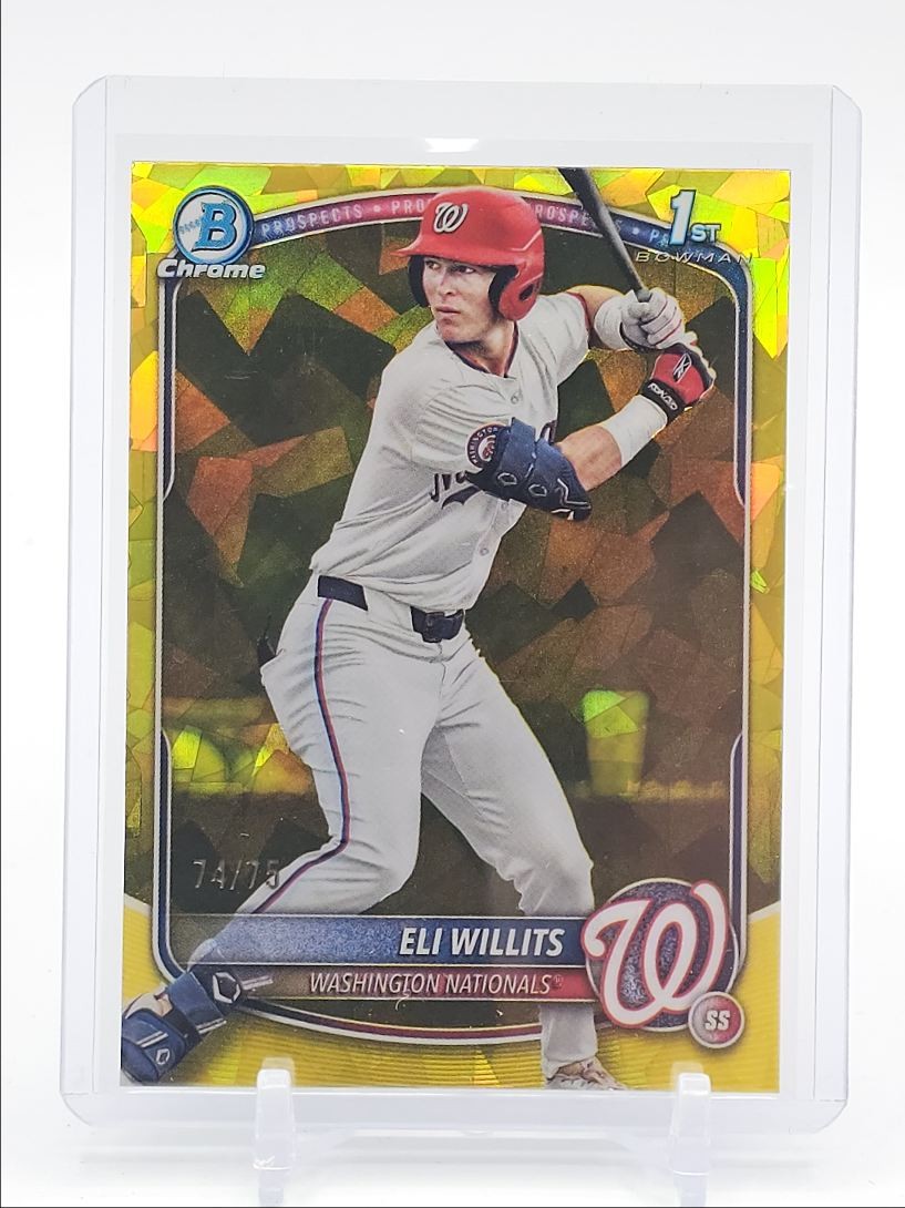 ELI WILLITS 2025 BOWMAN CHROME DRAFT 1ST SAPPHIRE YELLOW #BDC-1 /75 Q1934
