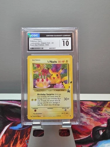 POKEMON 2021 CELEBRATIONS BIRTHDAY PIKACHU 24 BLACK STAR CLASSIC COLLECT CGC 10