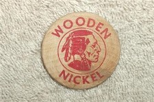VINTAGE SAM'S ATLANTIC SERVICE STATION GASOLINE WOODEN NICKEL RICHFIELD OH TOKEN