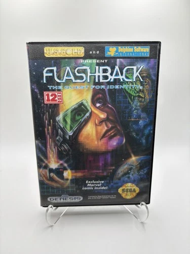 Flashback: The Quest for Identity (Sega Genesis, 1993) Game And Box, Tested