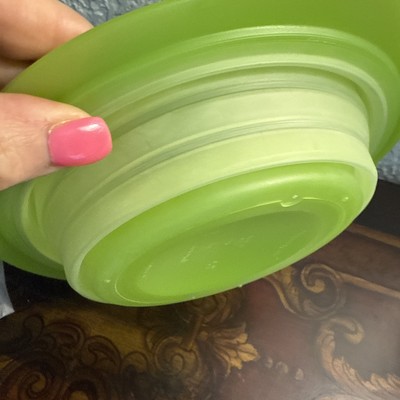 Tupperware  Flat Out  Collapsible Bowl Container Lid Lime Green 700ml 6  New