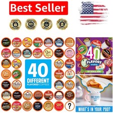 Delicious Variety Pack of Flavored Coffee Pods - 40 Count for Keurig 2.0
