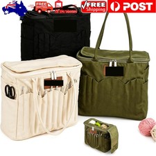 Canvas Knitting Bag Yarn Storage Organiser Case Large Tote For Crochet Needles