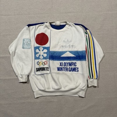 Vintage Adidas Olympic Winter Games Japan Sapporo 1972 Crewneck Sweatshirt Rare