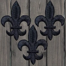 Fleur De Lis Embroidered Patch — 3-Pack — Iron On