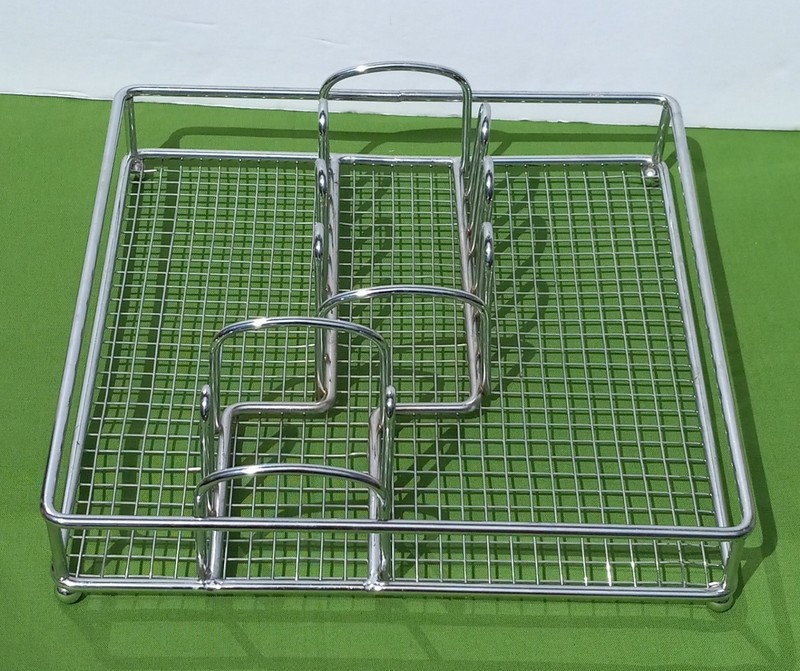 Metal Utensil Organizer Silverware Caddy Napkin Cutlery Cup Plate Holder Camping