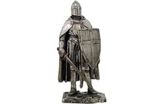 Crusader Knight Statue Silver Finishing Cold Cast Resin Statue 7" 8711