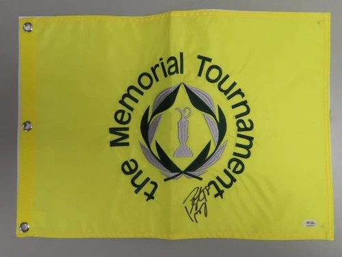 Peyton Manning Signed Auto Autograph Memorial Tournament 14x20 Flag PSA DNA COA