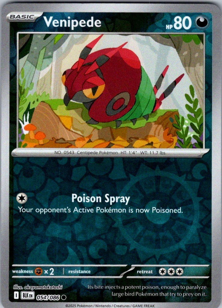 Venipede 54/86 Black Bolt Reverse Holo